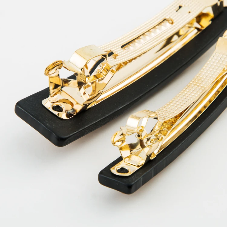 Geometric Alloy Chain Shaped Hair Pins 4pcs Set Simple Rectangle Resin Side Clip for Women New Fashion Hair Clip Accessories