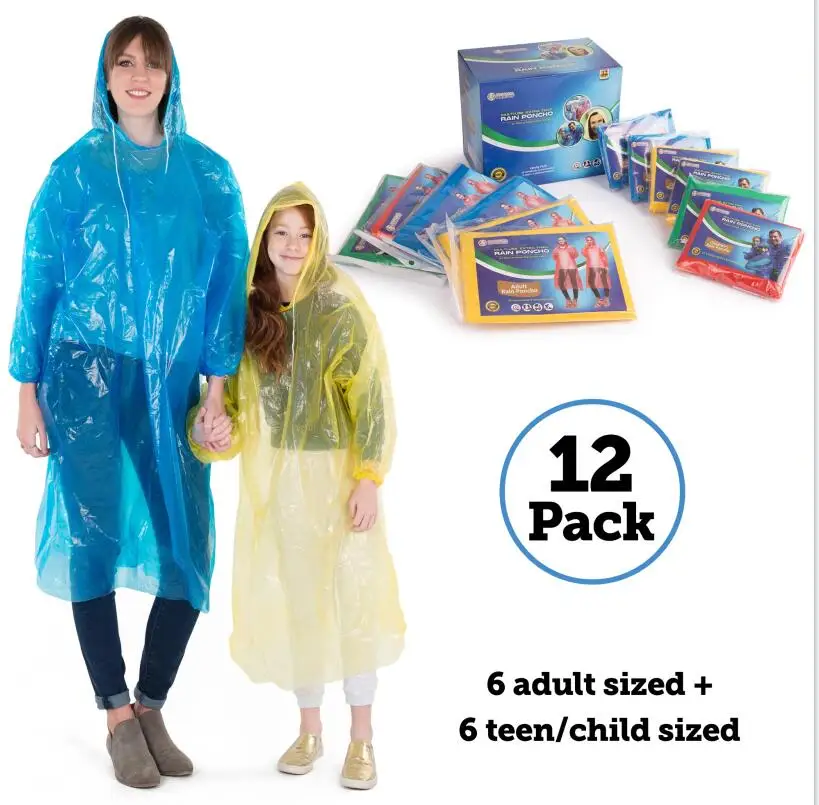 Waterproof Cheap PE Adult Men Transparent Custom Plastic Raincoat Disposable rain Poncho