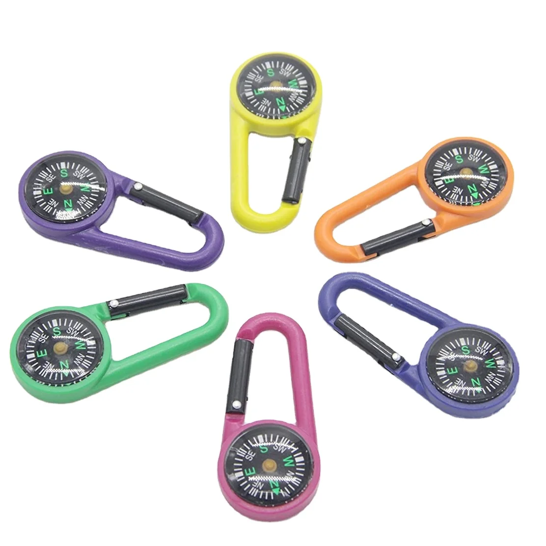 Portable Mini Compass Carabiner Quick Release Buckle Keychain Outdoor Travelling