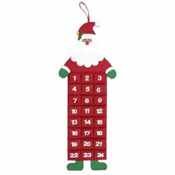 Felt Christmas Calendar pocket Creative Santa Reindeer Family Christmas Decorations calendar storage bag