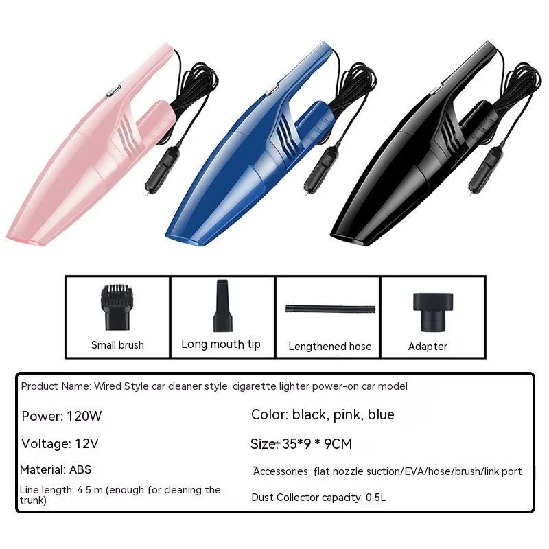Wireless Cigarette Lighter High-power Strong Suction Hepa Filter Portable Car Vaccum Cleaner For Car