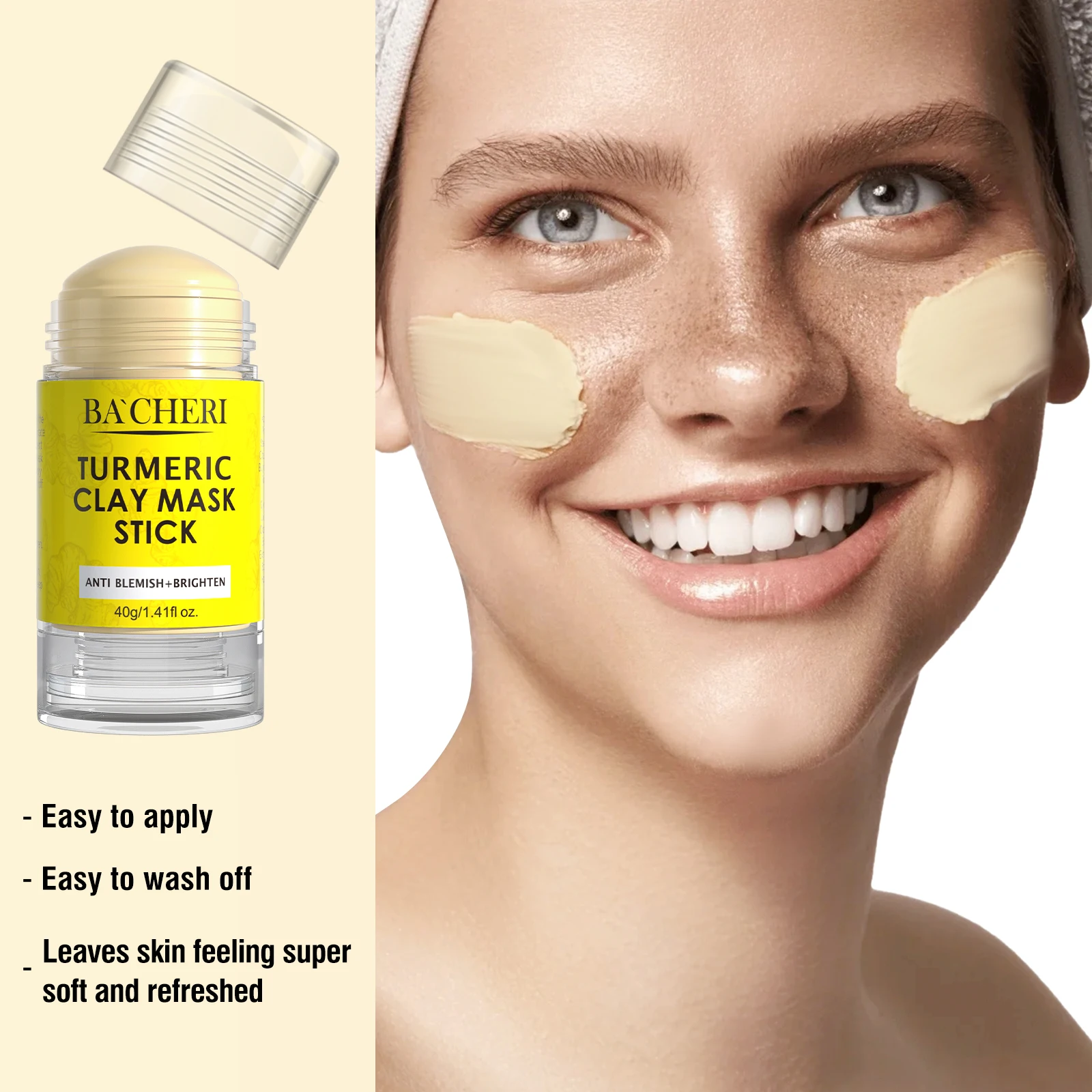 Kangrong Private Label Face Care Organic Brightening Whitening Deep Cleaning Kaolin Vitamin C Turmeric Clay Mask Stick