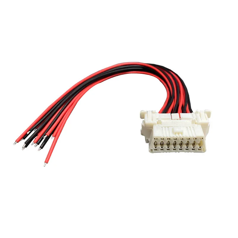 Universal OBD J1962 OBD2 16pin Female Male Connector Open Tinned Wire Pigtail With Full Cables DIY Fixed Harnses