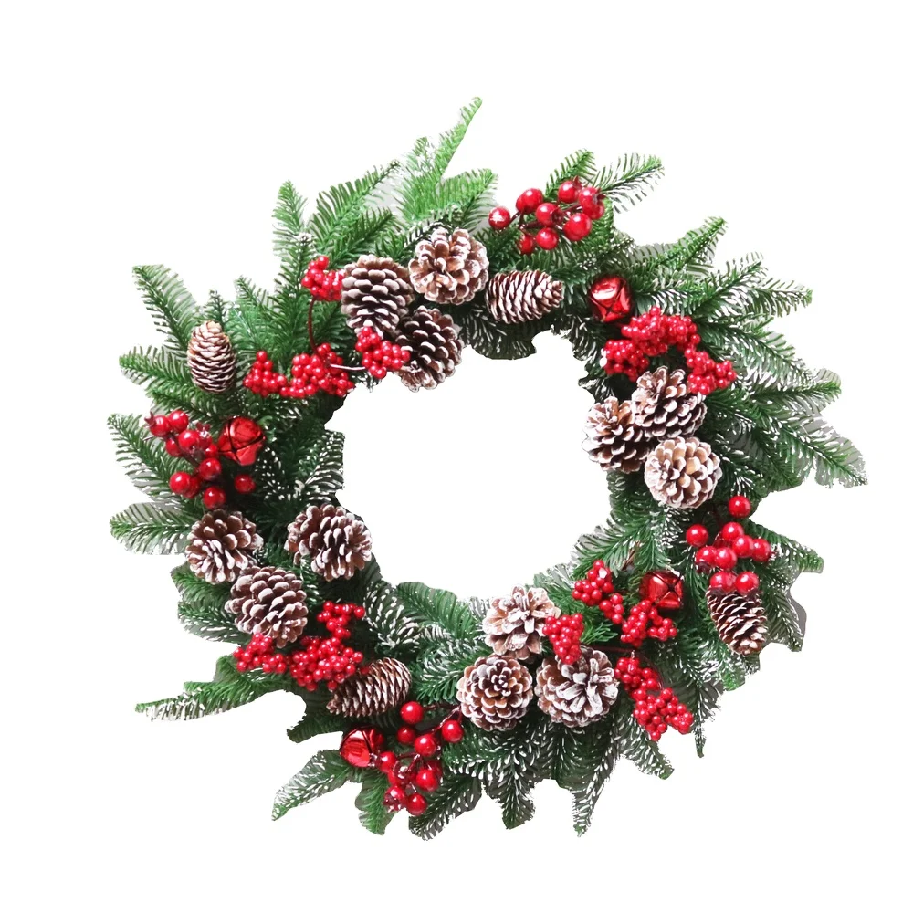New design 50cm artificial christmas wreath indoor christmas wreaths