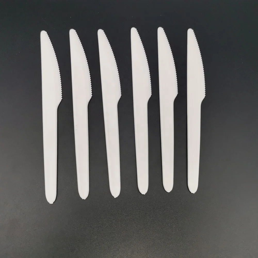 Eco Friendly Biodegradable Fast Food Dinnerware Cutlery 6 Inch Disposable Knife Corn Starch Disposable Fast Food Knife