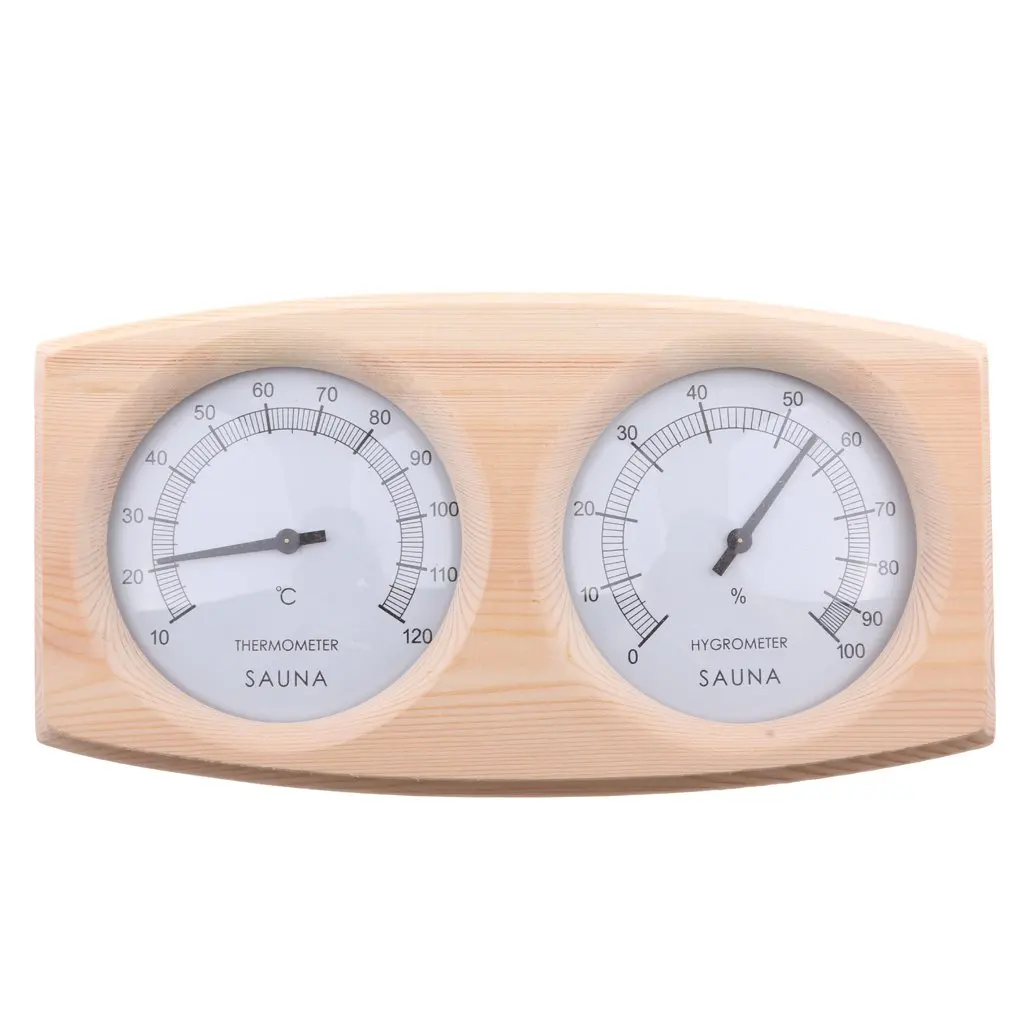 Sauna room thermometer hygrometer, 2 in 1 sauna wood thermometer hygrometer steam room hygrometer Sauna accessories