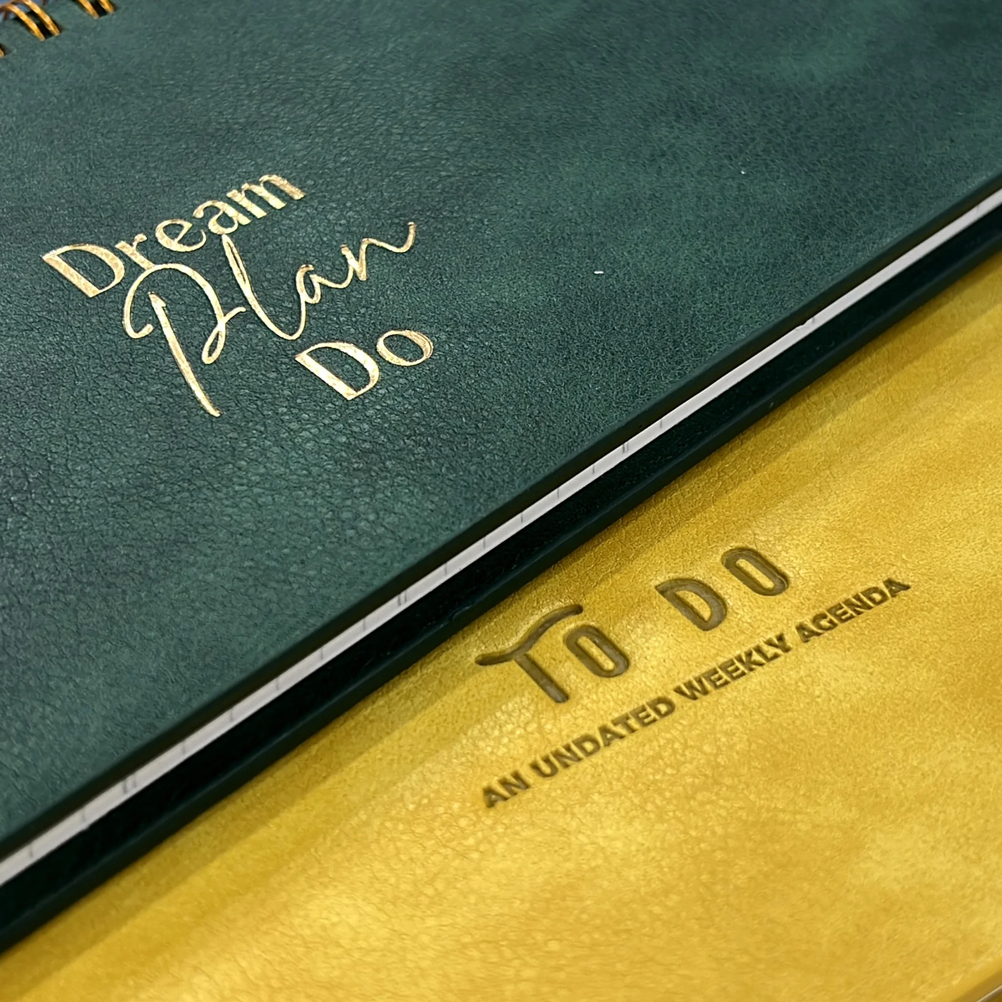 minimalist desk checklist weekly record book undated agenda schedule notepad flip pu leather desktop calendar with logo