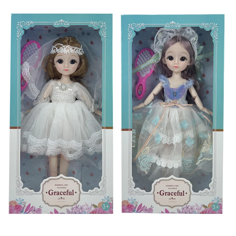 new product ideas 2024 12 inches Fashion bjd wedding dress doll 22 Joint Mermaid princess doll birthday gift sets