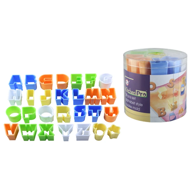 Plastic Fondant Tools Cake Decorating Supplies 26 PCS Of Alphabet Letter Cookie Cutter Set Fondant Cutter AT-PC-26