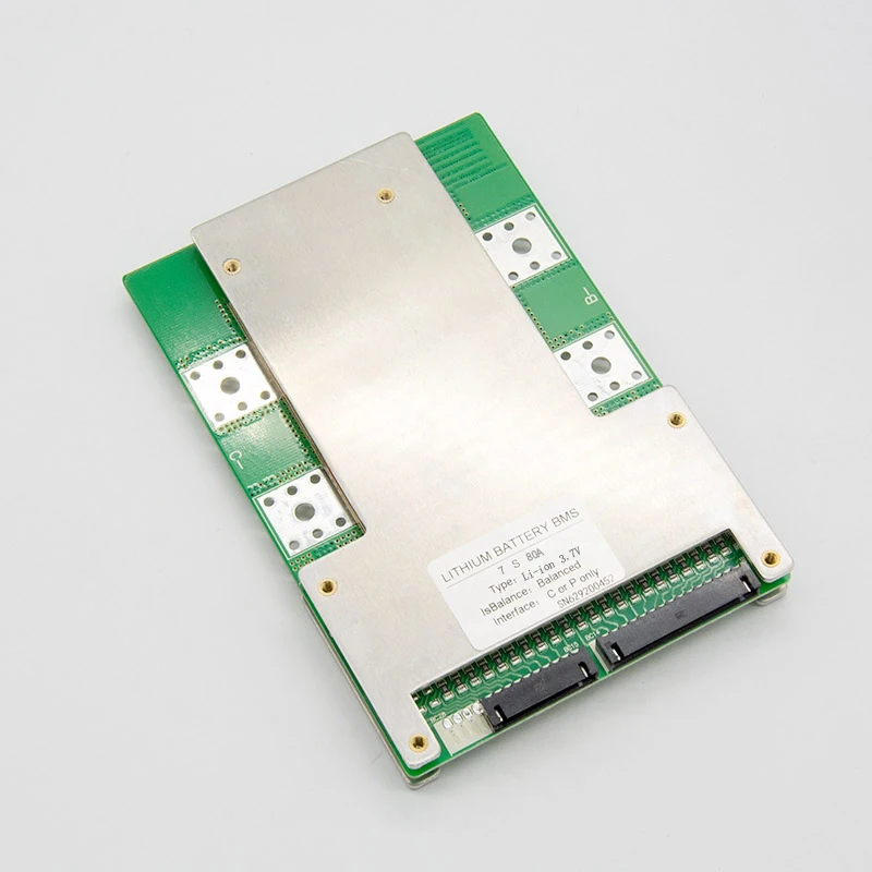 jiabaida bms 3.7V li-ion 24v bms 7s 80A common port with balance equalizing lamp temperature control pcb