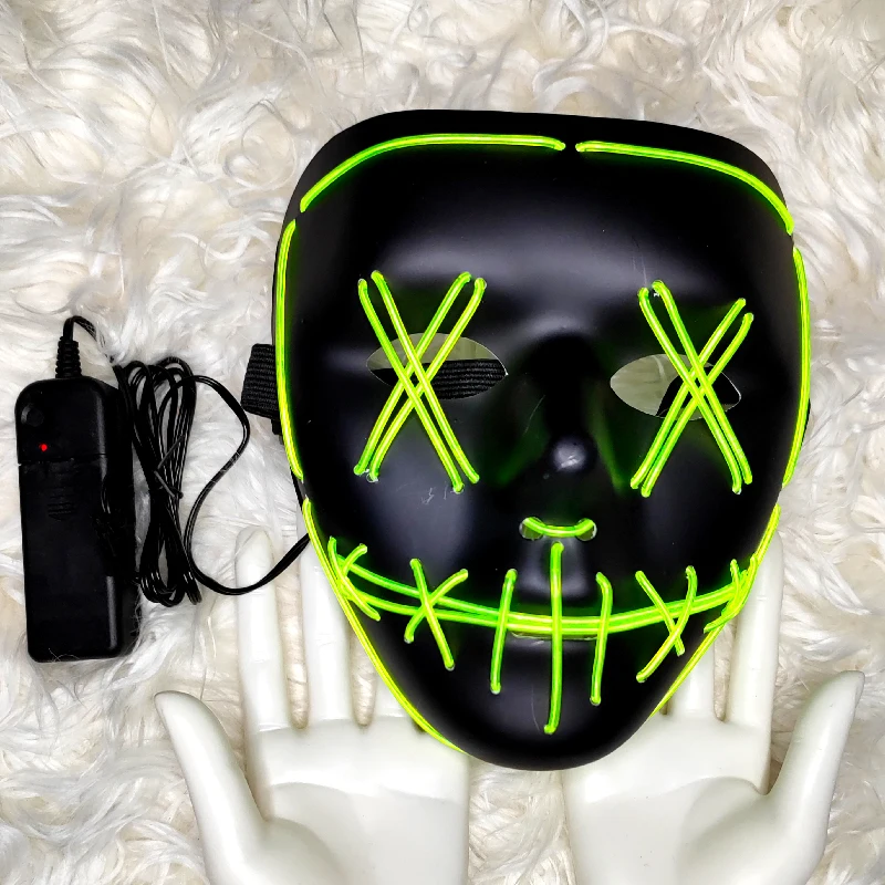 Halloween Costume LED Mask The Purge Movie EL Wire DJ Party Festival HQ Fashion