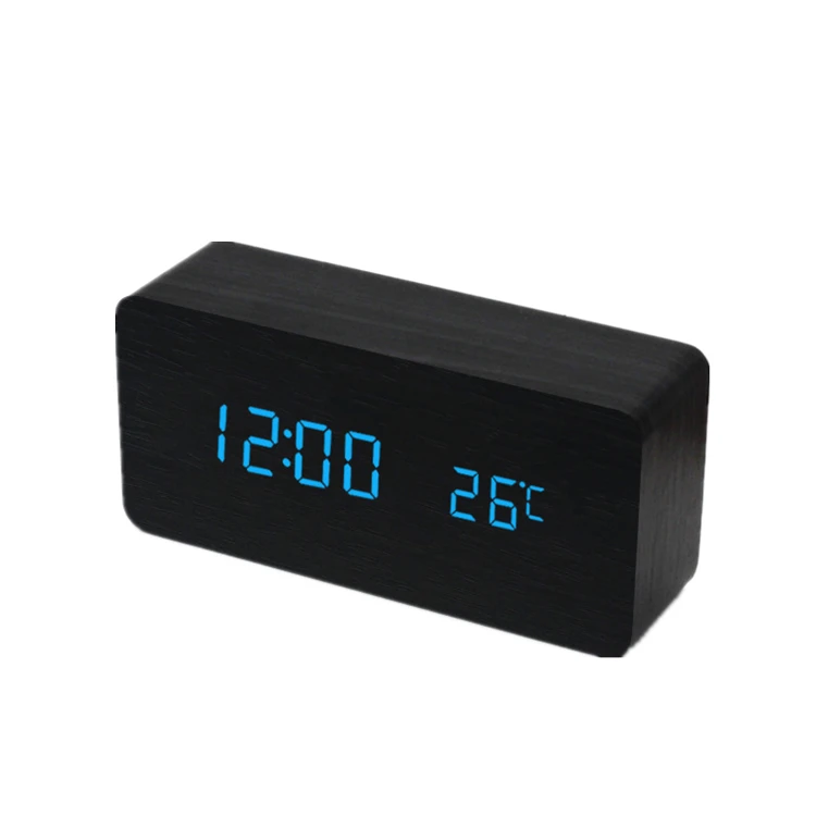 
China factory cheap digital led wooden alarm clock 