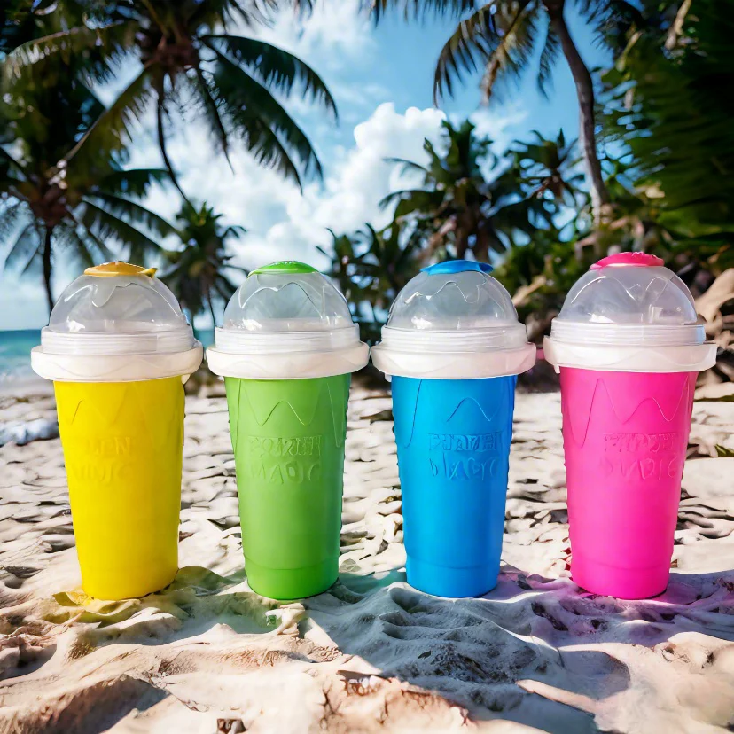 Frozen Magic Slush Slushy  Make Cup Ice Cream Slushie Maker Quick Frozen Smoothies Drink Silicone Frozen Magic Squeeze Cup