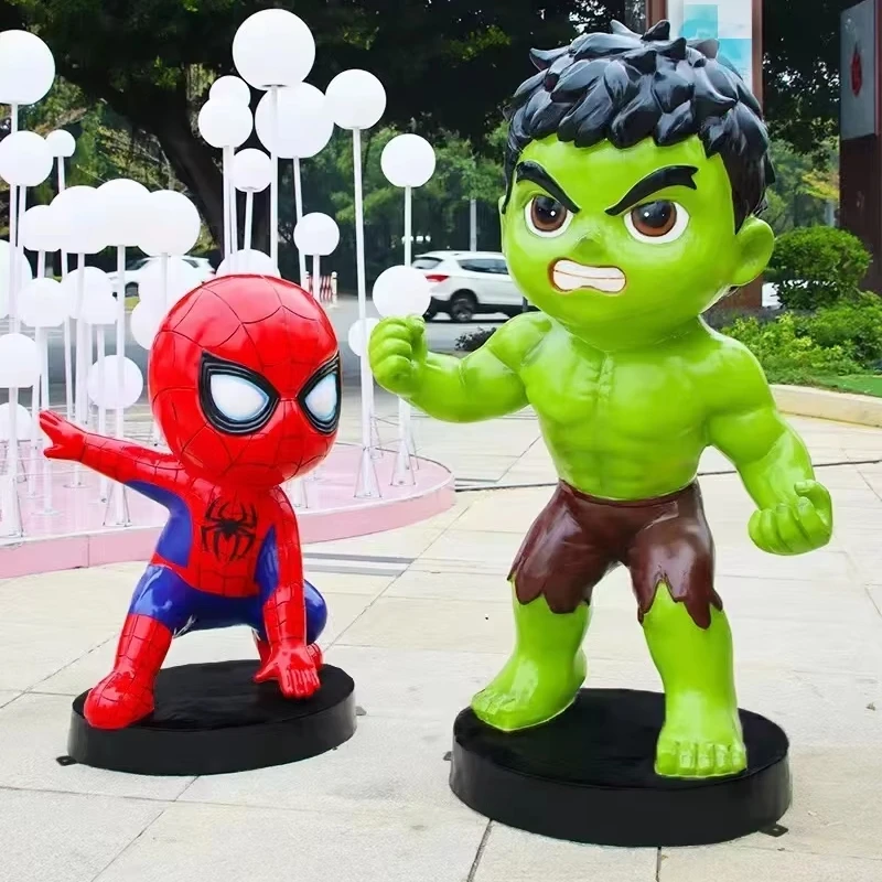 Q издание мультфильм Marvel персонаж скульптуры из смолы Железный человек и Человек-паук украшения для дома