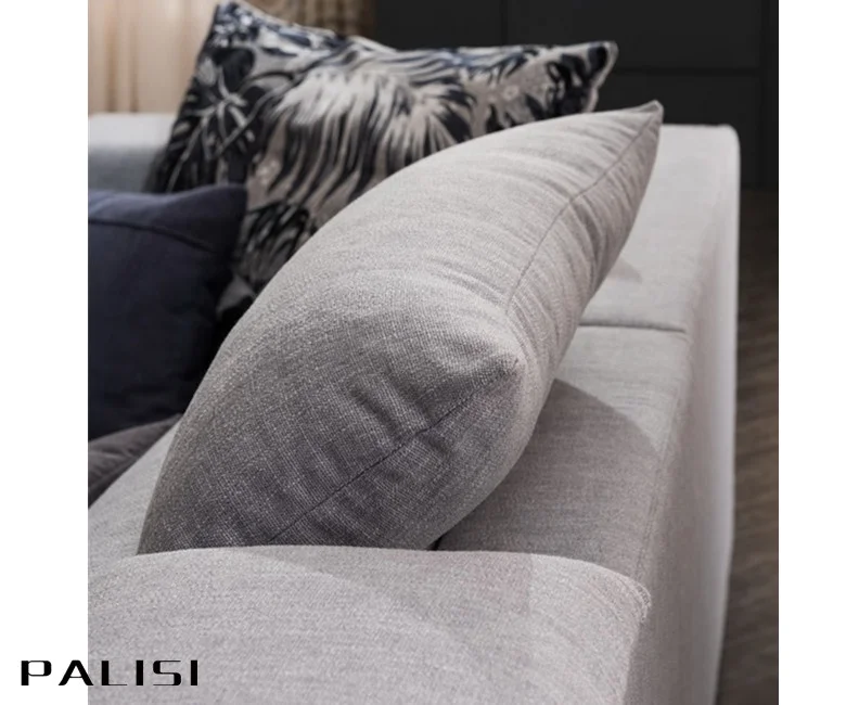 Modern Big House Living Room Fabric Sectional Sofa Set L shape Villa Corner 10 Seat Cushion Sofa+Ottoman Couch Set