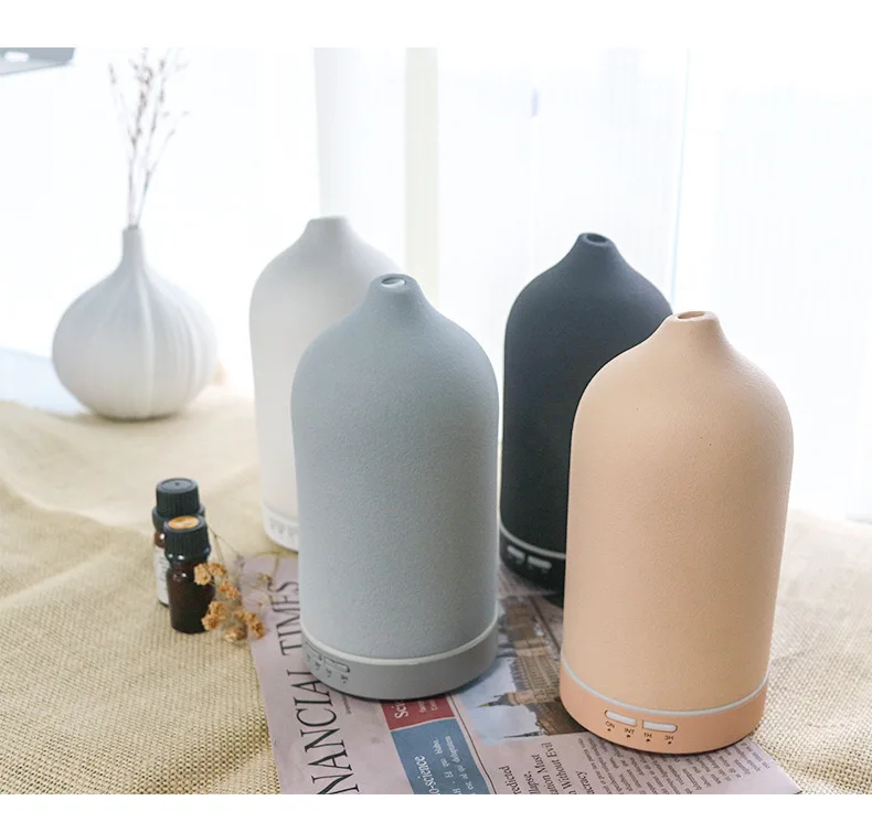 Newest White Ceramic Electric Essential Humidifier Fragrance Home Ultrasonic Aroma Therapy Essential Oil Diffuser