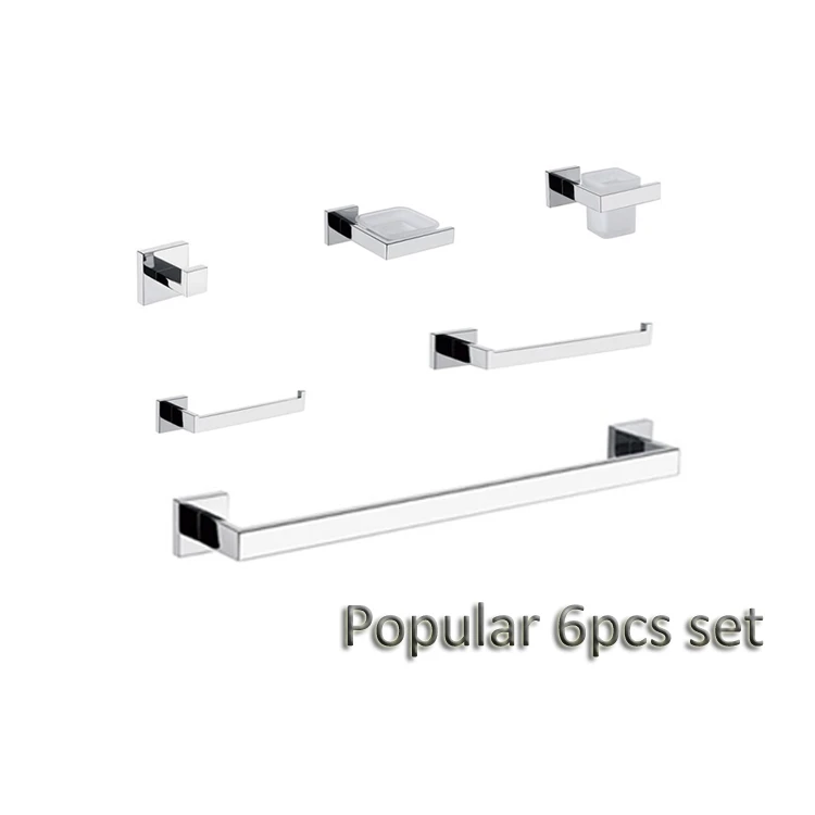 Customized Wall Mounted Hotel Brushed Bathroom Hardware Set Stainless Steel Bathroom Accessories Set