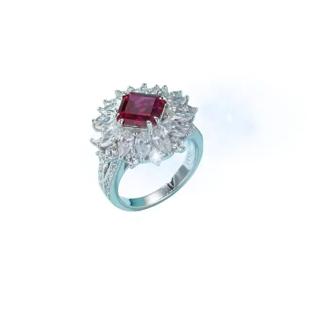 New Arrival Ladies Jewelry Classic Silver 925 Rings With Fashion Sapphire Wedding & Party Wide Ring For Women Silver Jewelry
