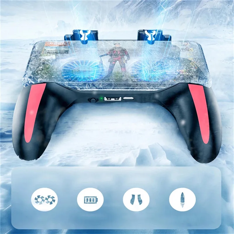 NEW H10  Gaming GamePad Double Cooler Cooling Fan with Trigger Mobile Game Controller Gamepad Joystick