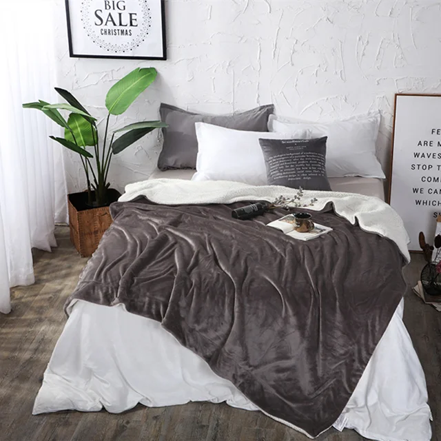 
Wholesale Luxury Fabric Printed Winter Weighted Throw Sofa Polar Fleece Sherpa Blanket 