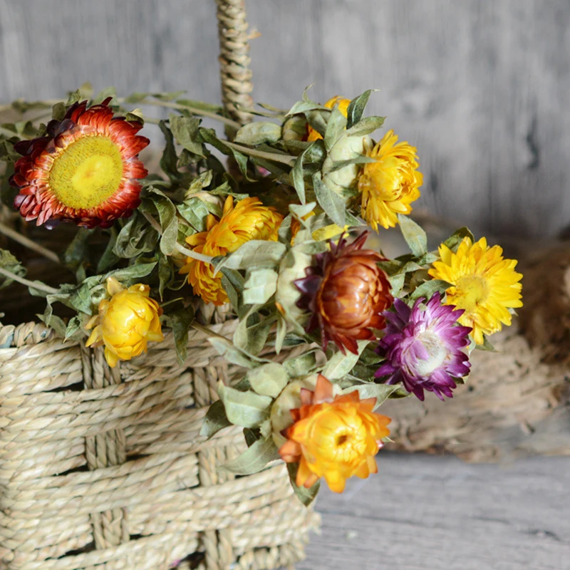 
Dried natural strawflower colorful daisy flower bouquet for home wedding party decoration 