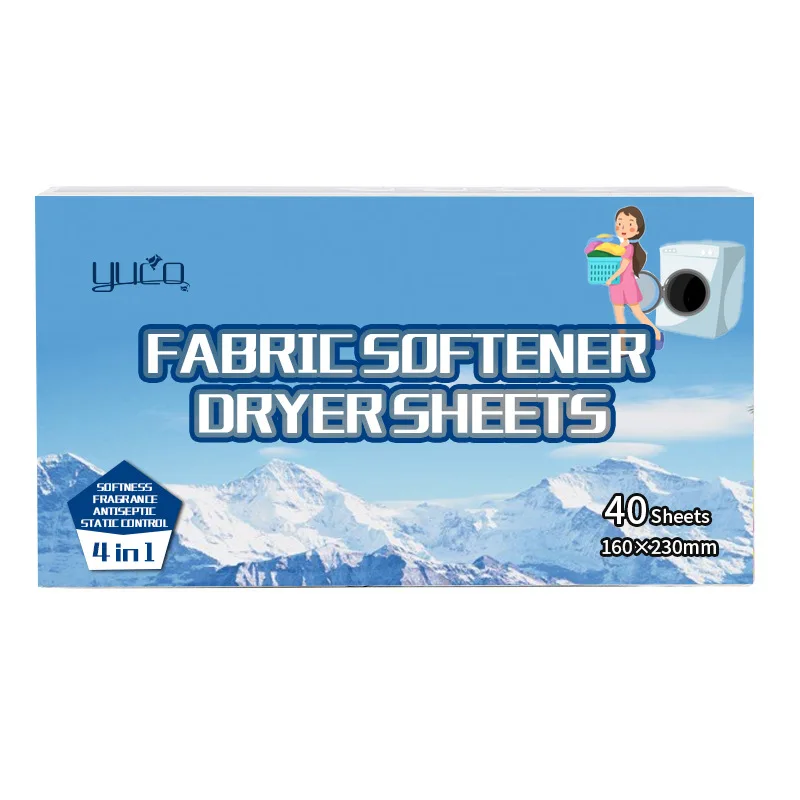For dryer use 40 counts long lasting fragrance fabric softener dryer sheets with control static wrinkles