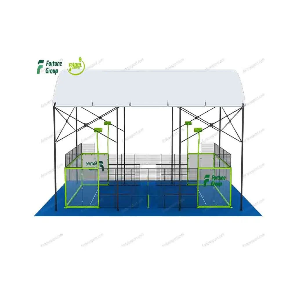High Quality Club Sports Center supplier Indoor and Outdoor Custom paddle  roof Panoramic Classic Padel Tennis Court with tent