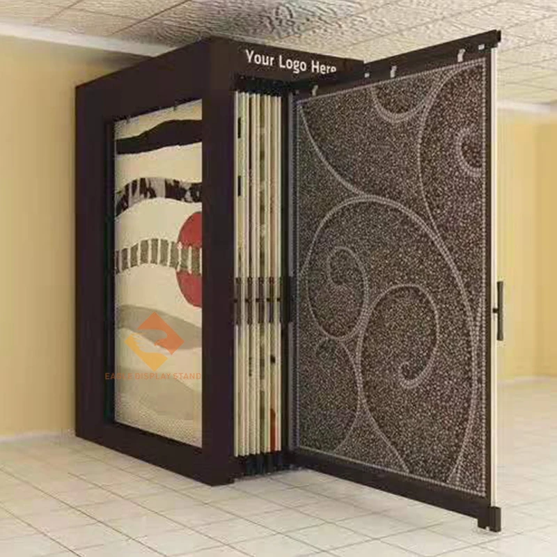 Metal pull-out carpet display stand double-sided hanging rug stand floor mat blanket storage showcase yoga mat  save space