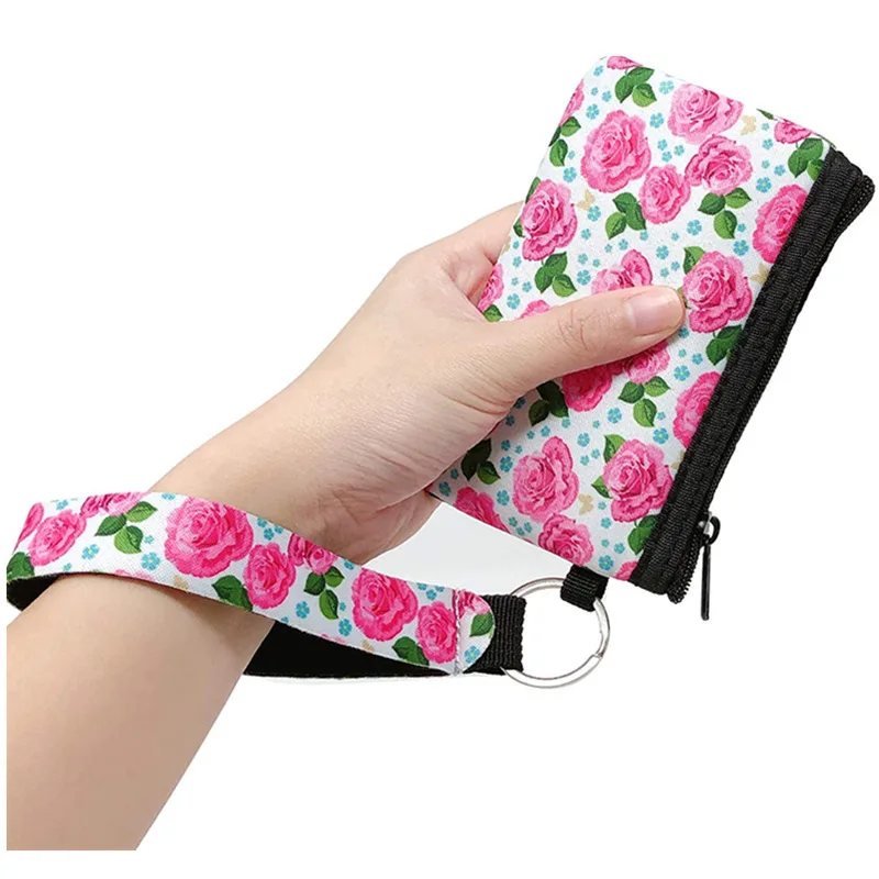 OEM ODM Neoprene Coin Purses for Travel Organizer Clutch Bag for Women Cosmetic Organizer with Zipper Toiletry Bag Ladies Wallet