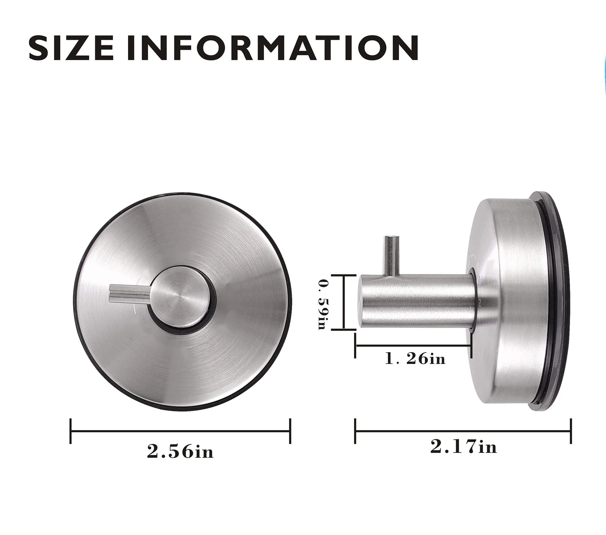 SUS 304 Stainless Steel Suction Cup Hooks for Bathroom,Kitchen,Bedroom