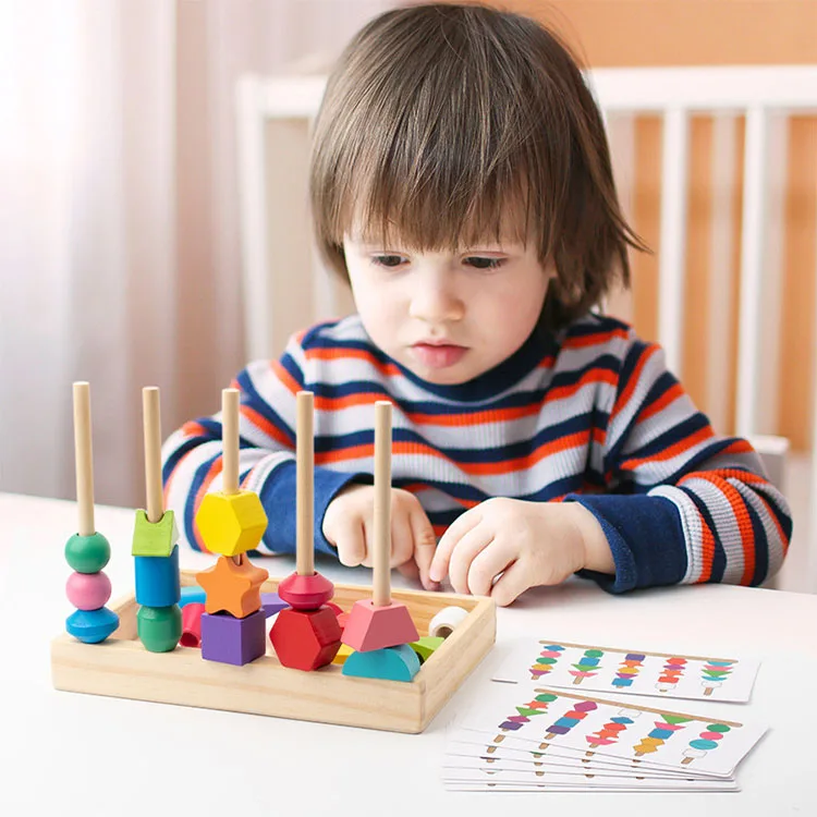 Best Selling Unisex Wooden Puzzle Toys Creative Sorting & Educational Wood Blocks with Colorful Ss for Toddlers 5-7 Years