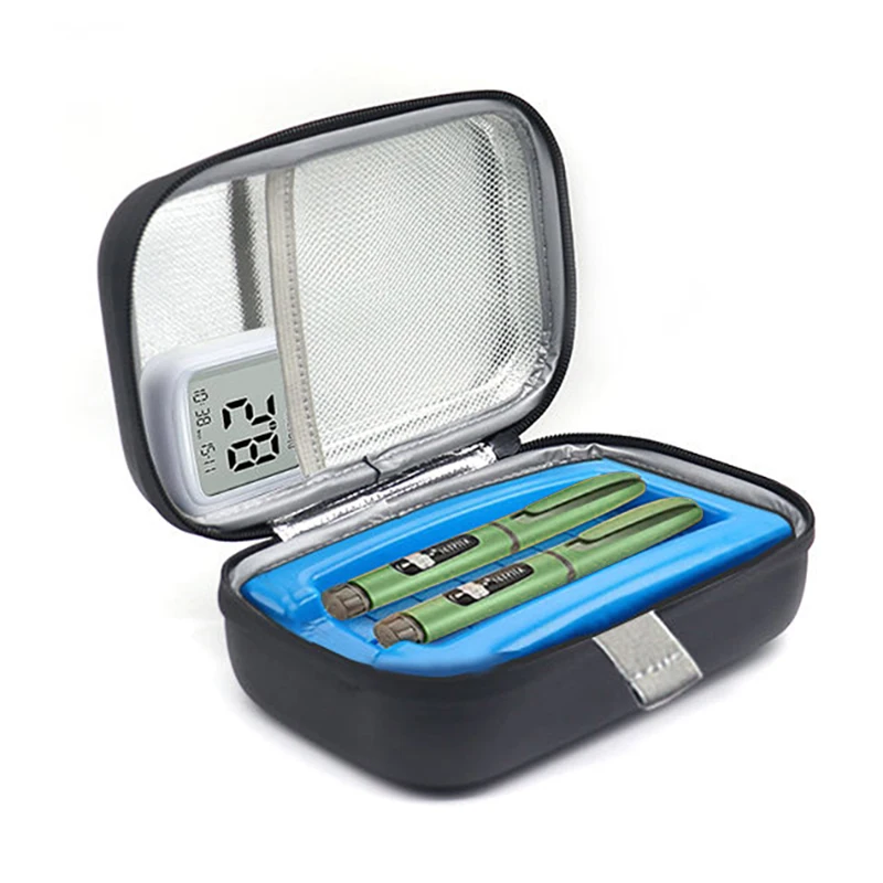 Custom Logo Portable Travel Insulated Diabetic Medicine Hard EVA case Insulin Cooling Cooler Bag for Insulin Diabetic Pen