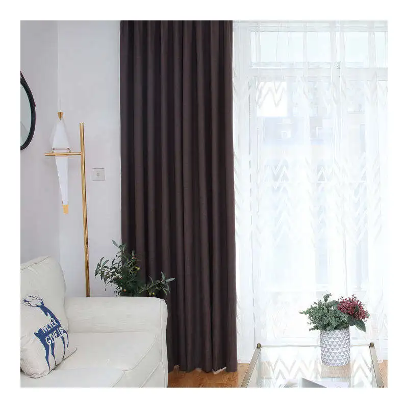 Innermor Ready Made Solid Herringbone luxurious Home Decor Faux linen Curtain For The Bedroom Living room Window