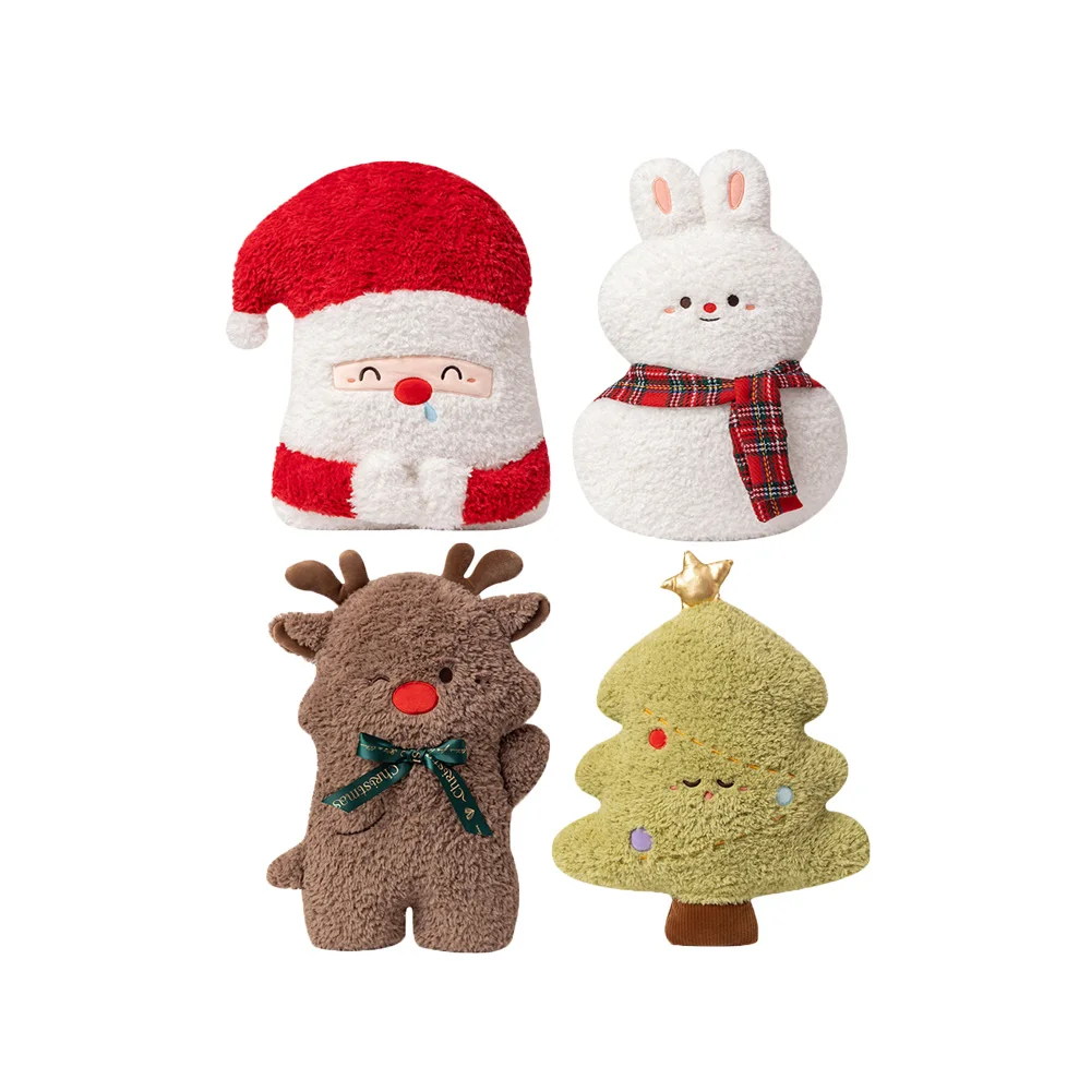 Christmas Stuffed Rabbit Reindeer Animal Santa Plush Toys Christmas Tree Soft Pillow Plushie Customized Design Personalized Logo
