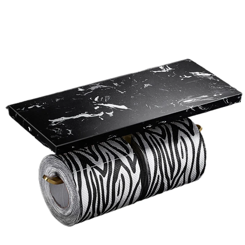 2022 New arrival toilet paper holder with phone shelf marble tissue paper holder marble