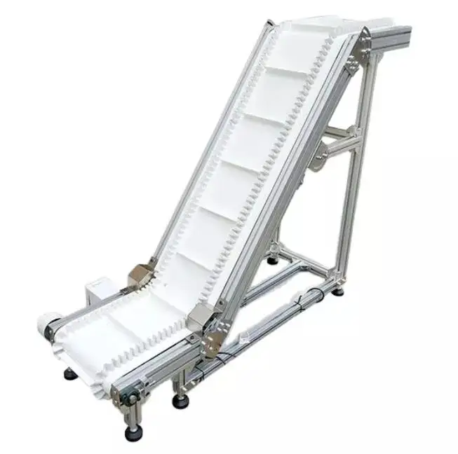 Factory Customization  Climbing Food Grade PVC Belt  Conveyor With Baffler for Grains