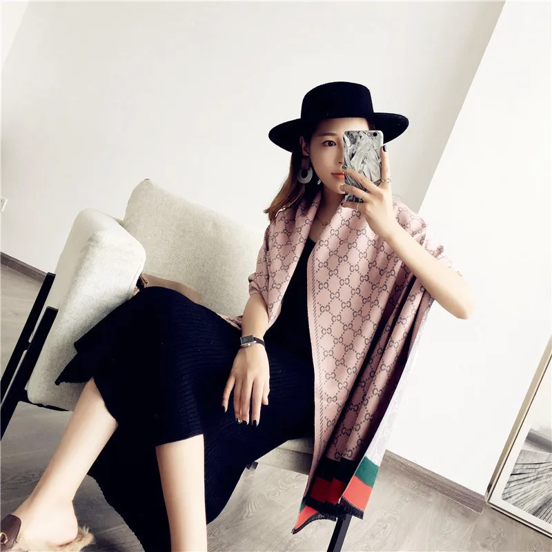 newest stylish winter ladies beautiful scarf printed cashmere shawl scarf for women