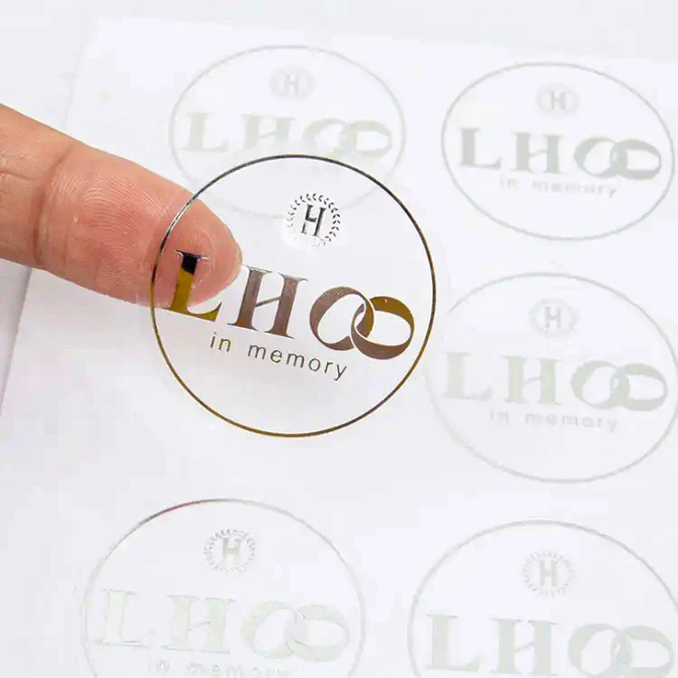 Custom Roll Circle Waterproof Gold Foil Silver Rose Gold Clear Vinyl Round Transparent Stickers With Logo For Packaging Label