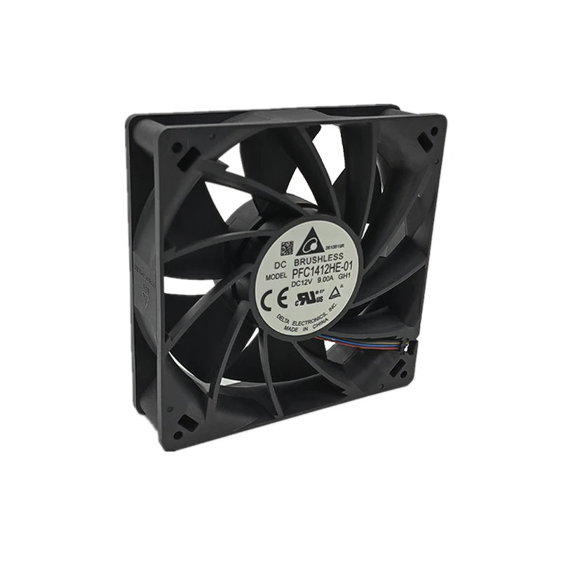 Delta PFC1412HE-01 Aluminum Fan Blade 4pin 140x140x38 Exhaust Fan Brushless Cooling Fan 12v Ball Bearing 14038