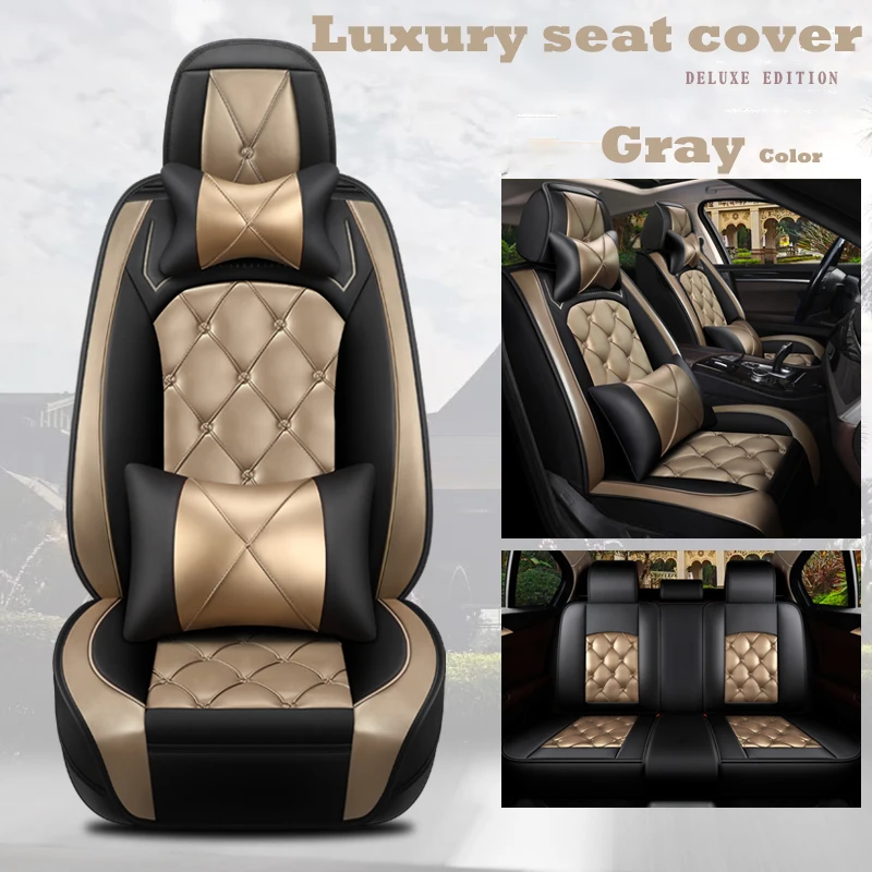 2020 New Design Luxury Seat Cover 7D Pu Leather Auto Car Seat Cushion Well Fit All 5 Seater Car Models