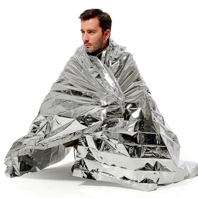 Wholesale Portable Aluminum Emergency Blanket 210cm x 130 cm Thermal Mylar Survival Rescue Blanket