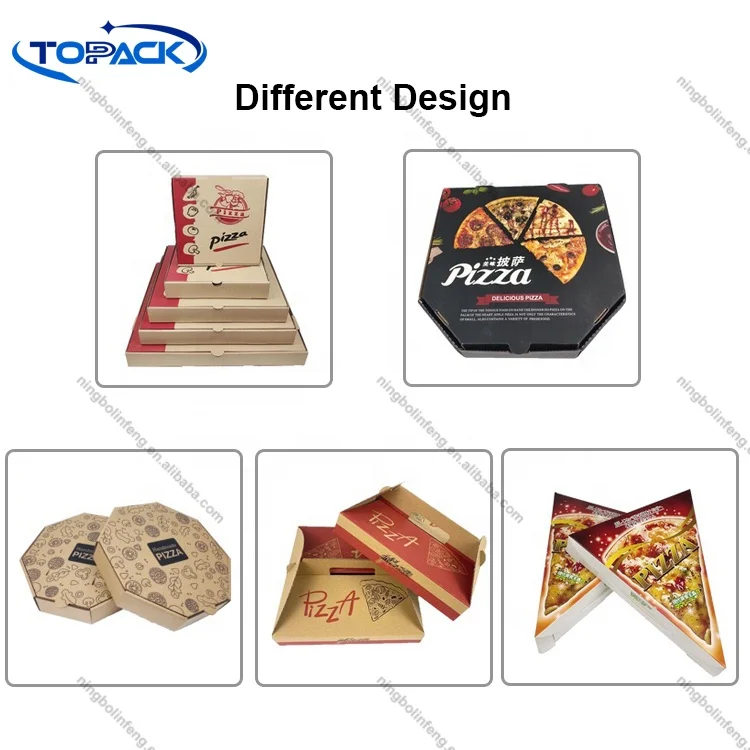 Wholesale Customized Printed Takeaway Corrugated Pizza Box Brown Pizza Box Kraft Paper Pizza Box With Handle