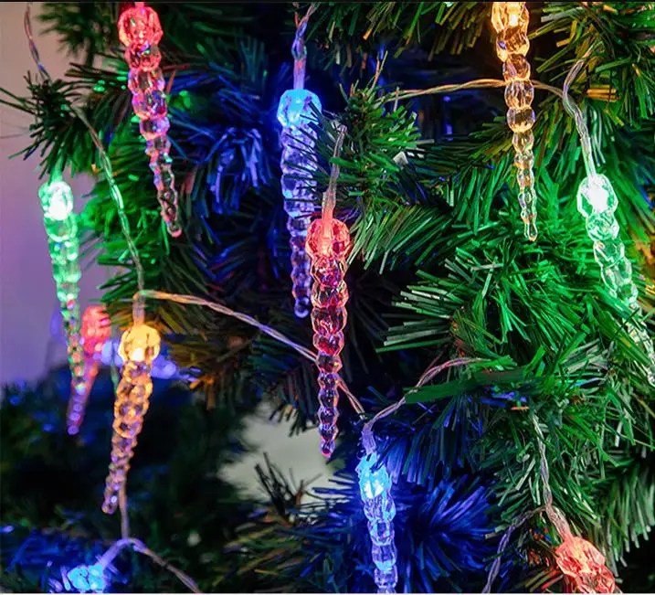 2M Christmas Decoration Light Snowflake Ice Cone LED Battery Power Christmas Lights