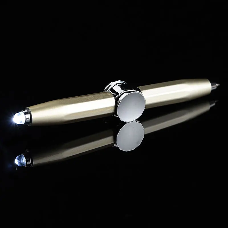 Newest Stress Reducer Thinking Ballpoint Pen Help Thinking Anti Anxiety Gift Fidget Pen Multifunctional LED Fidget Spinner