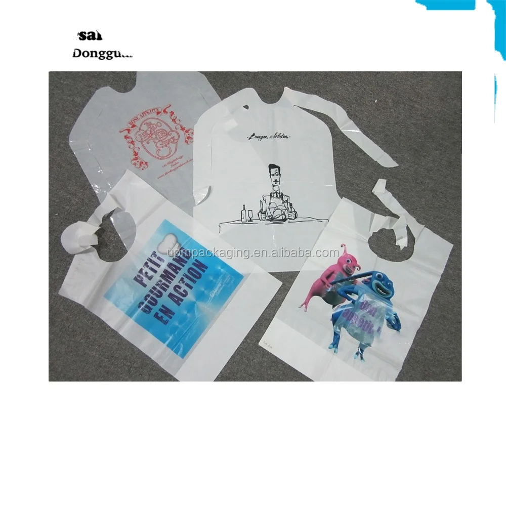 
One time use disposable waterproof kitchen LDPE plastic restaurant pe adult bib 