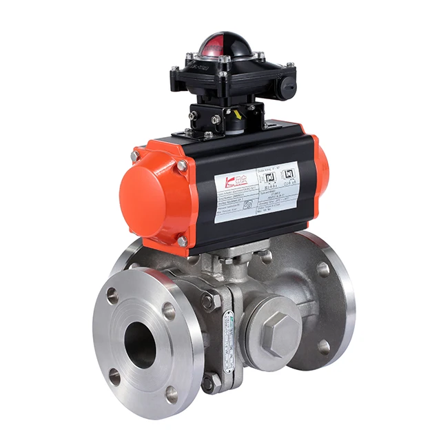 Carrie Pneumatic Three-way Ball Valve Ball Pneumatic Actuator Three-way Ball Valve