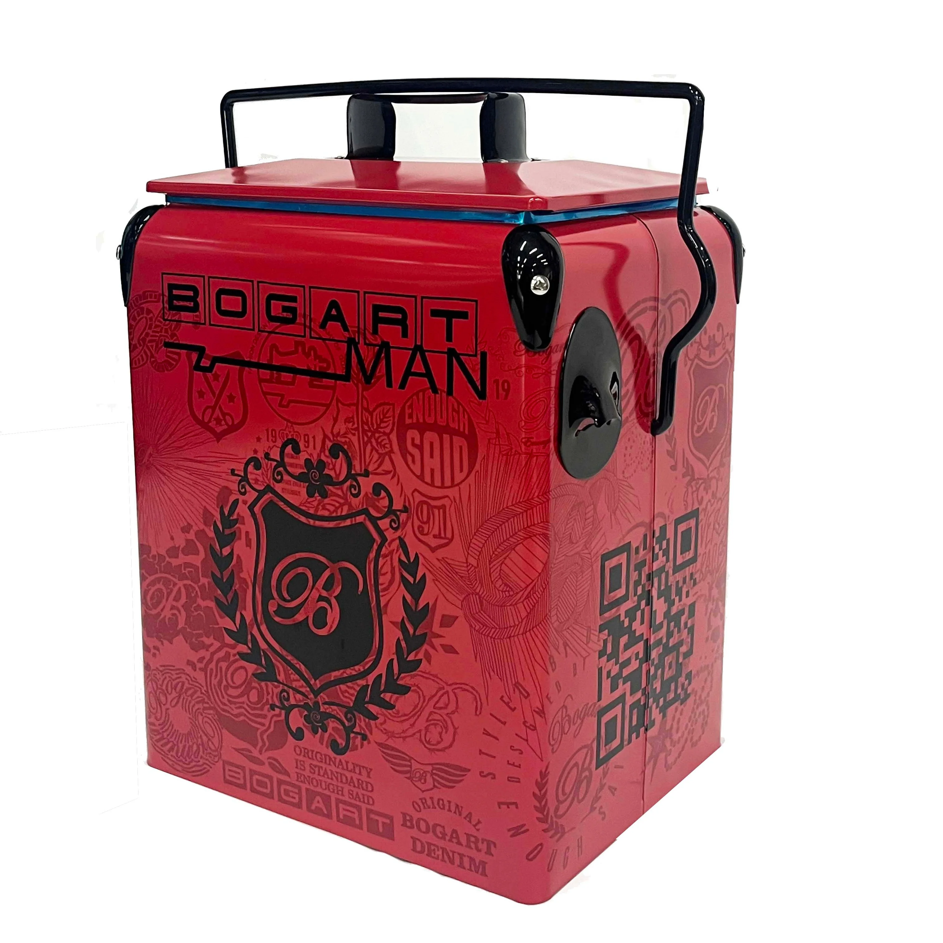 17L metal portable ice chest cooler box with cover