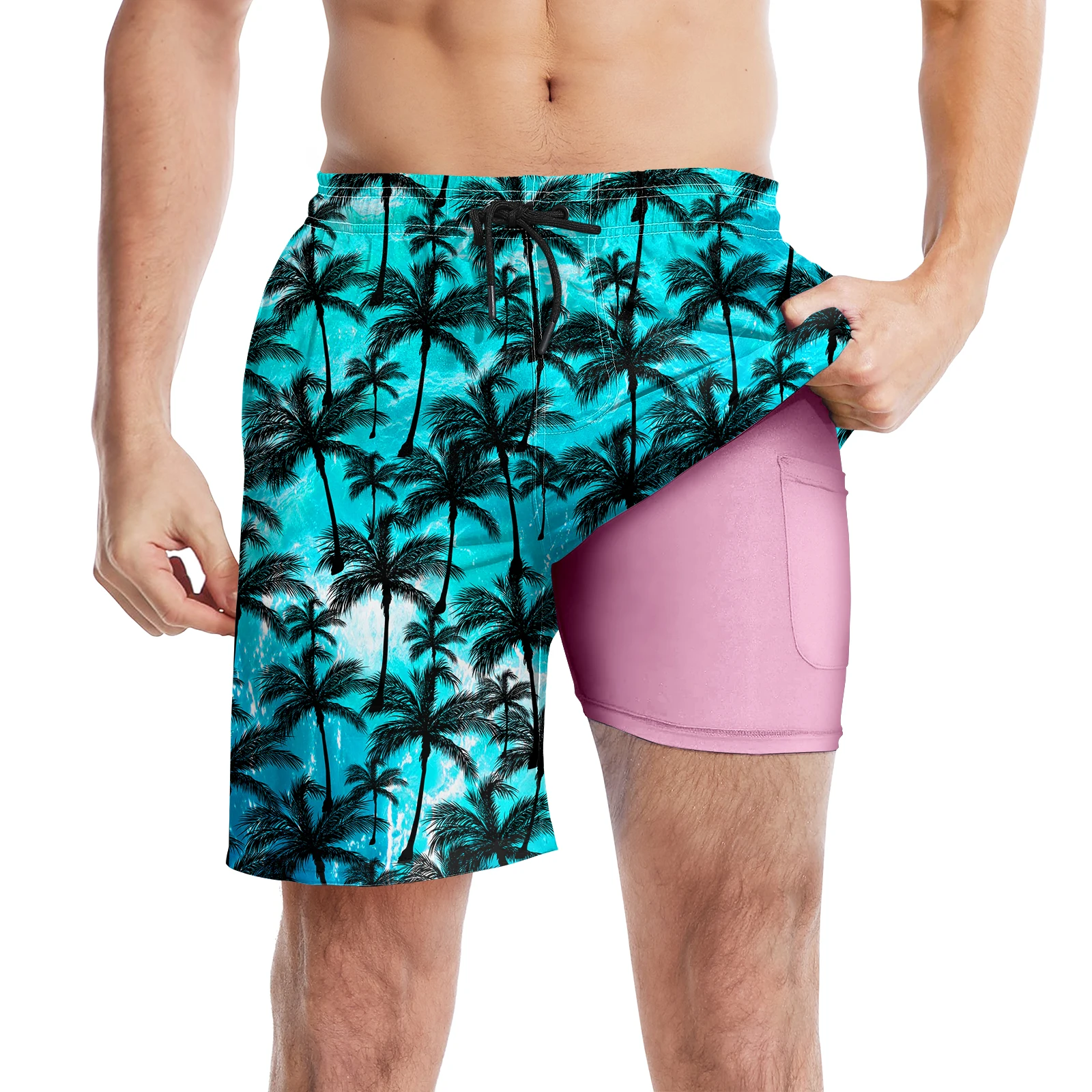 Cheap Fashion OEM Design Wholesale Sport Shorts Custom Made Hot Shorts 100% Polyester 2 In 1 Short Beach mens gym shorts