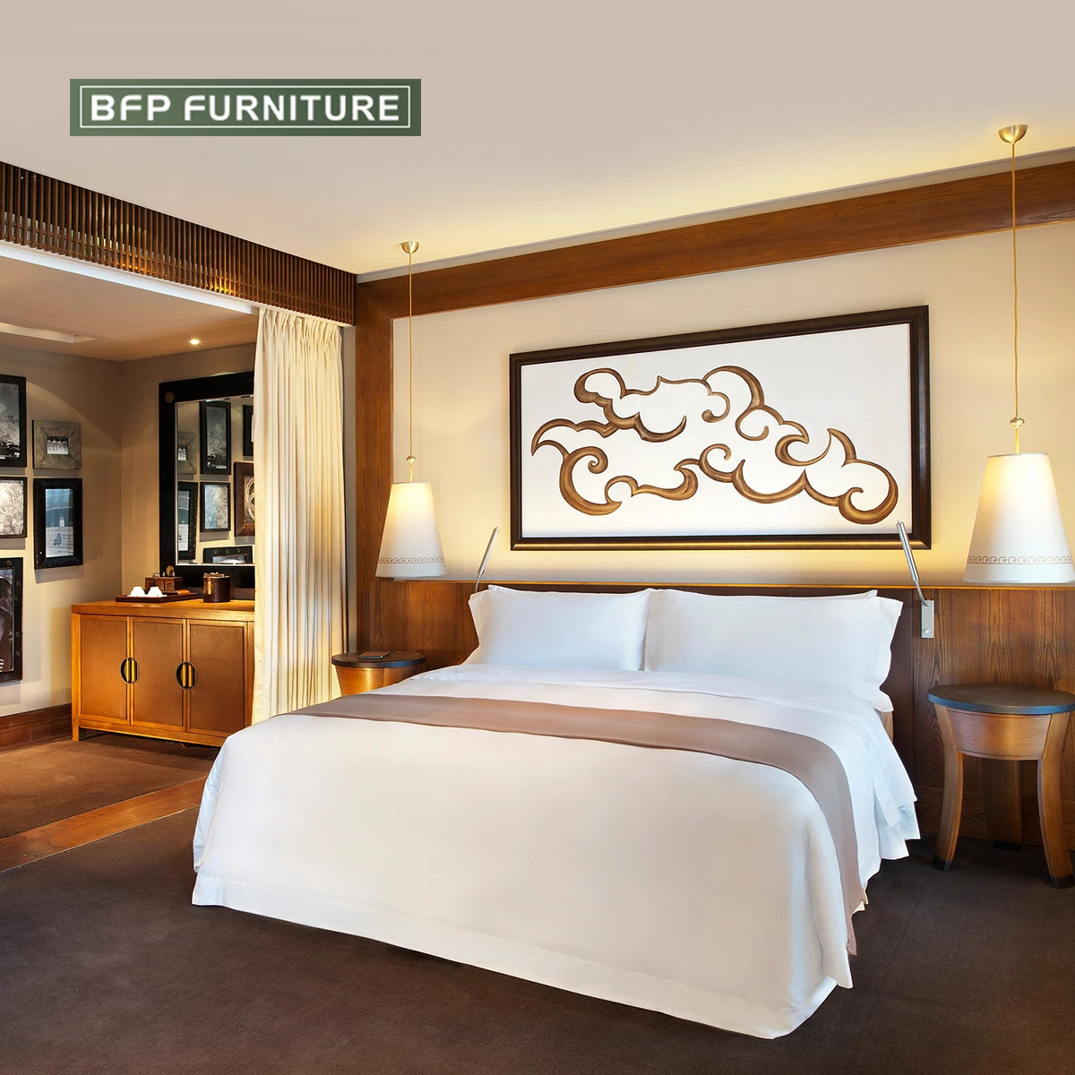 BFP Commercial Furniture Hotel Project  Bedroom Furniture Set King Size Bed Elegant Sofa Living Room Chairs