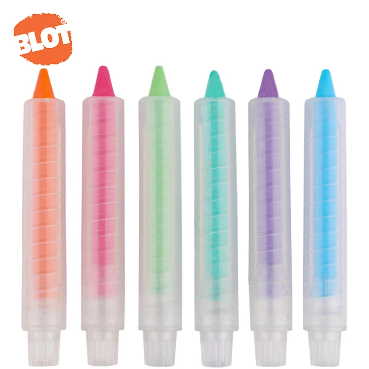 BLOT BSCH80003 12 Bright Colors Eco-friendly Twistable Washable Dustless Graffiti Sidewwalk  Chalks